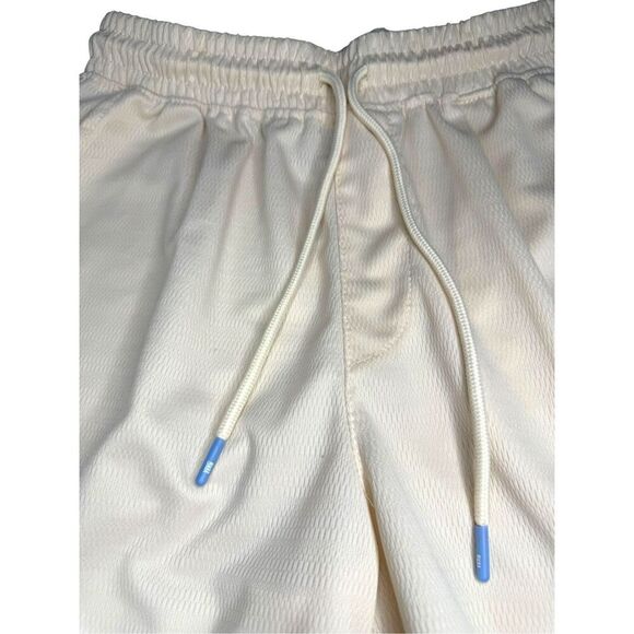 NBA Boys Large Basketball Shorts Beige Blue Drawstring Pockets - Picture 3 of 6